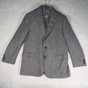 Brooks Brothers Blazer Mens 45R Gray Herringbone Wool Sport Coat Classic Jacket